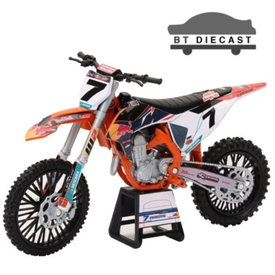 NEWRAY RED BULL KTM 450 SX-F DIRT BIKE MOTORCYCLE 1/12 #7 AARON PLESSINGER 58363 - Image 1 of 2