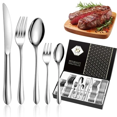 Rostfrei Edelstahl Besteckset 30 Teilig für 6 Personen Tafelbesteck Essbesteck - Bild 1 von 4