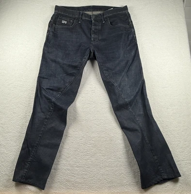Pantalones de mezclilla G-Star 3301 originales crudos para hombre 36x34 azul pierna recta botón mosca Foto 1 de 4