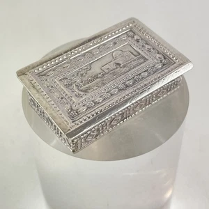 Antique Israel Sterling Silver Snuff / Trinket Box Temple Of Jerusalem 4.2cm A/F - Picture 1 of 7