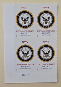 Celebrando 250 años de la Marina de los Estados Unidos 2025. Sello Forever 4v. U.S.A. - Imagen 1 de 1