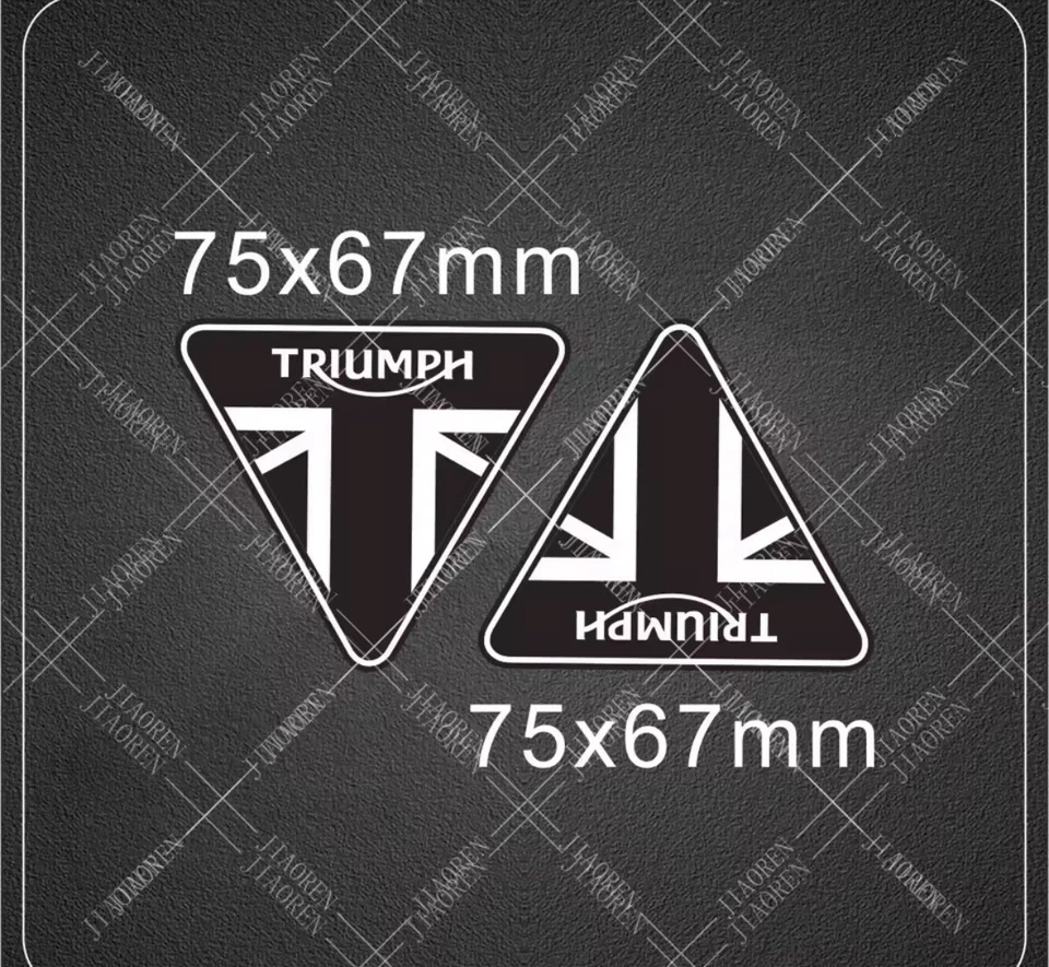 2x TRIUMPH FUEL TANK FAIRING BODY BADGE EMBLEM DECALS STICKER large - Image 1 of 1