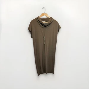 Masai Brown Cowl Neck Dress Size Small Lagenlook Minimalist - Picture 1 of 11