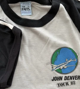 Vintage 80s T-shirt Size L John Denver Tour The Knits Single Stitch USA - Picture 1 of 10