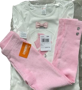 Gymboree Girls 6 Cotton LS Ice Skater Applique Top & Pink Ribbed Leggings NWT - Picture 1 of 4