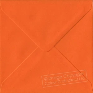 Orange S6 - 130 mm x 130 mm 100gsm Gummed Small Square Colour Envelopes - Picture 1 of 1