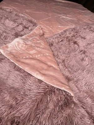 Thomas Rath Puschel XXL Cashma Plüsch Wendedecke Heimdecke 170 x 220 cm, Altrosa - Bild 1 von 4