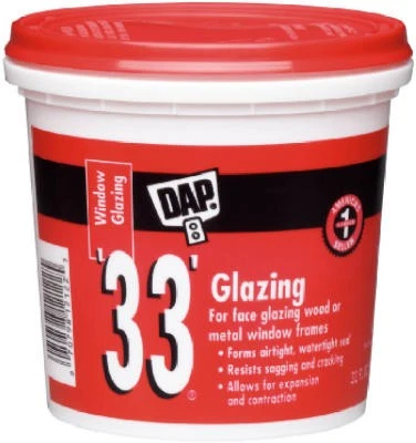 DAP 33 Window Glazing Compound, White, 1/2-Pt. - 7079812120