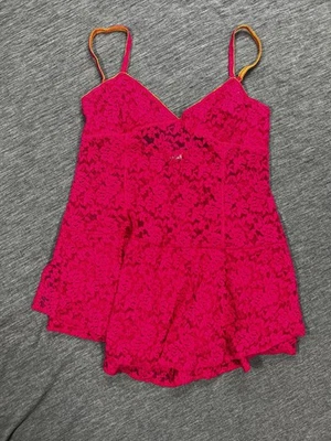 Top Free People Intimately para mujer grande rosa encaje transparente ropa de dormir peluche Foto 1 de 4