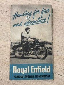 Vintage 50er Jahre Royal Enfield Motorrad Klapp Papier Broschüre Broschüre RAR - Bild 1 von 6