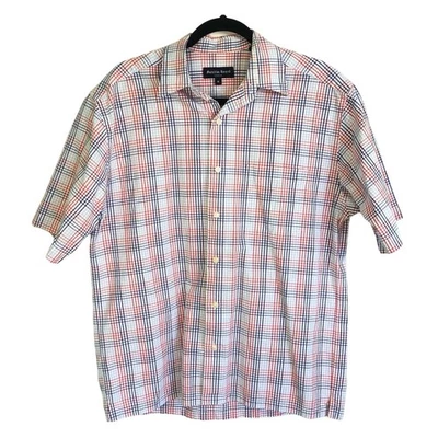 VTG Austin Reed London Size Medium Striped Button Down Shirt Red Blue White  - Image 1 of 4