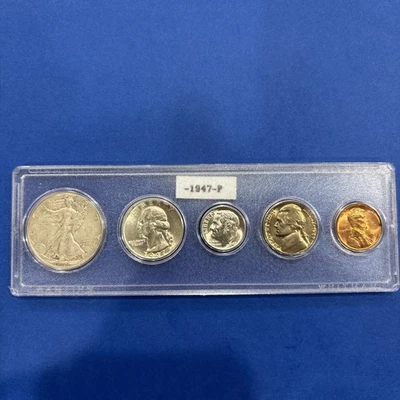 1947-P Affordable US Mint Coin Set Gorgeous Nice Gift Better Quality 90% Silver - Image 1 of 4