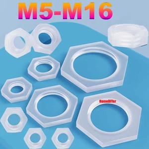 M5 M6 M8-M16 Metric Full Hex Nuts Polypropylene PP Plastic Hexagon Nut Fasteners - Picture 1 of 30