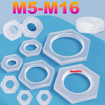 Polypropylen Sechskantmuttern PP Kunststoff Mutter M5 M6 M8 M10 M12 M14 M16 G1/8 - Bild 1 von 4