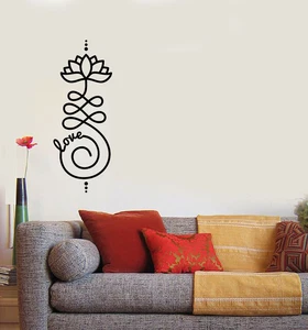 Vinyl Wall Decal Lotus Flower Namaste Yoga Meditation Stickers (3632ig) - Picture 1 of 3