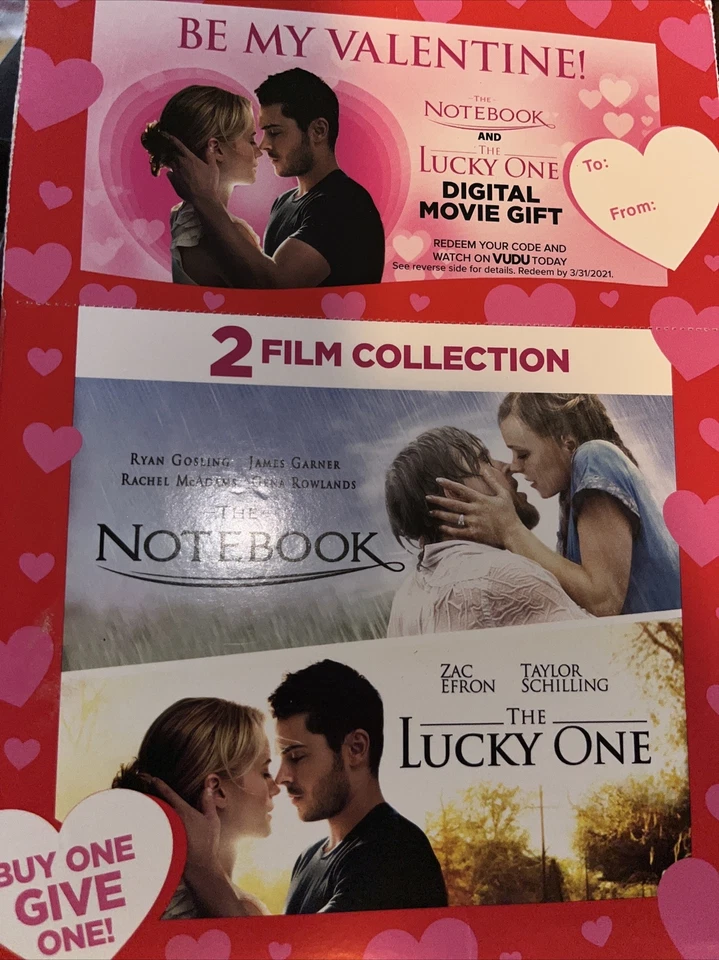 Valentine DVD 2 Film Collection The Notebook & The Lucky One - Image 1 of 1