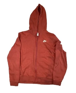 Nike Jacket Womens S Small Red Hooded Logo Zip Pocket Full Zip - Picture 1 of 6