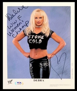 WWE DEBRA P-735 HAND SIGNED 8X10 ORIGINAL PROMO PHOTO WITH PROOF AND PSA DNA COA - Picture 1 of 3