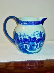 Large Vintage Victoria Ware Ironstone Pitcher Old World Town Scene 8"x 9.5" - Picture 1 of 4