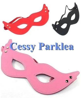 Black Red Pink Faux Leather Eyemask Bat Cat Woman Halloween Masquerade Ball Mask - Image 1 of 4