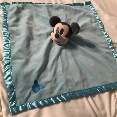 Manta de seguridad Disney Baby Mickey Mouse azul estrellas en relieve peluche Lovey Foto 1 de 4