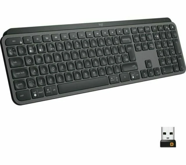 Logitech MX Keys Advanced Illuminated Wireless Keyboard Graphite UK QWERTY NEW - Image 1 of 1