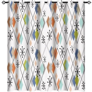 Europen Modern Mid Century Blackout Curtains - Abstract Background Mid Centur... - Picture 1 of 8