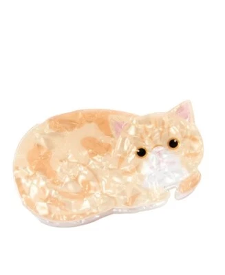 NEW Beautiful Light Orange Tabby Cat Hair Claw Clip Hair Accessories Cat Lovers - Image 1 of 3