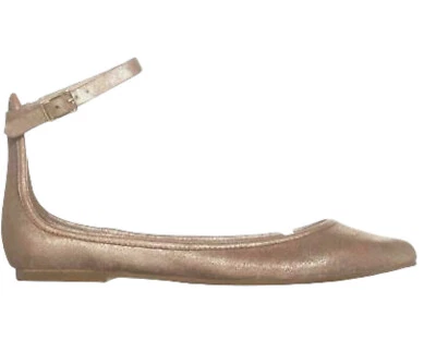 JOIE храм лодыжки ремень золотой кожи плоскостях женские туфли размер 5,5 ЕС 35,5  - Изображение 1 из 4