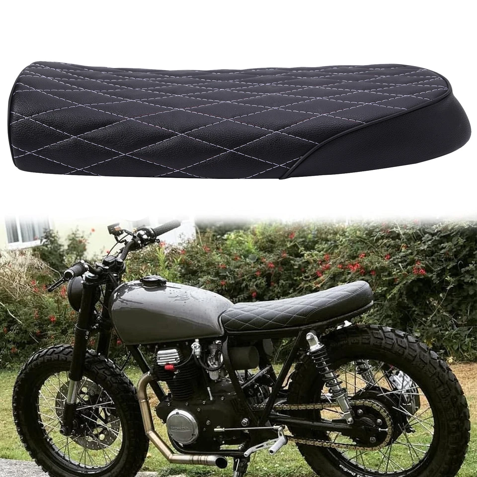 Sillín plano de asiento de motocicleta para Honda CB125S CB200 CB350 CB360 CB450 Café Racer Foto 1 de 4