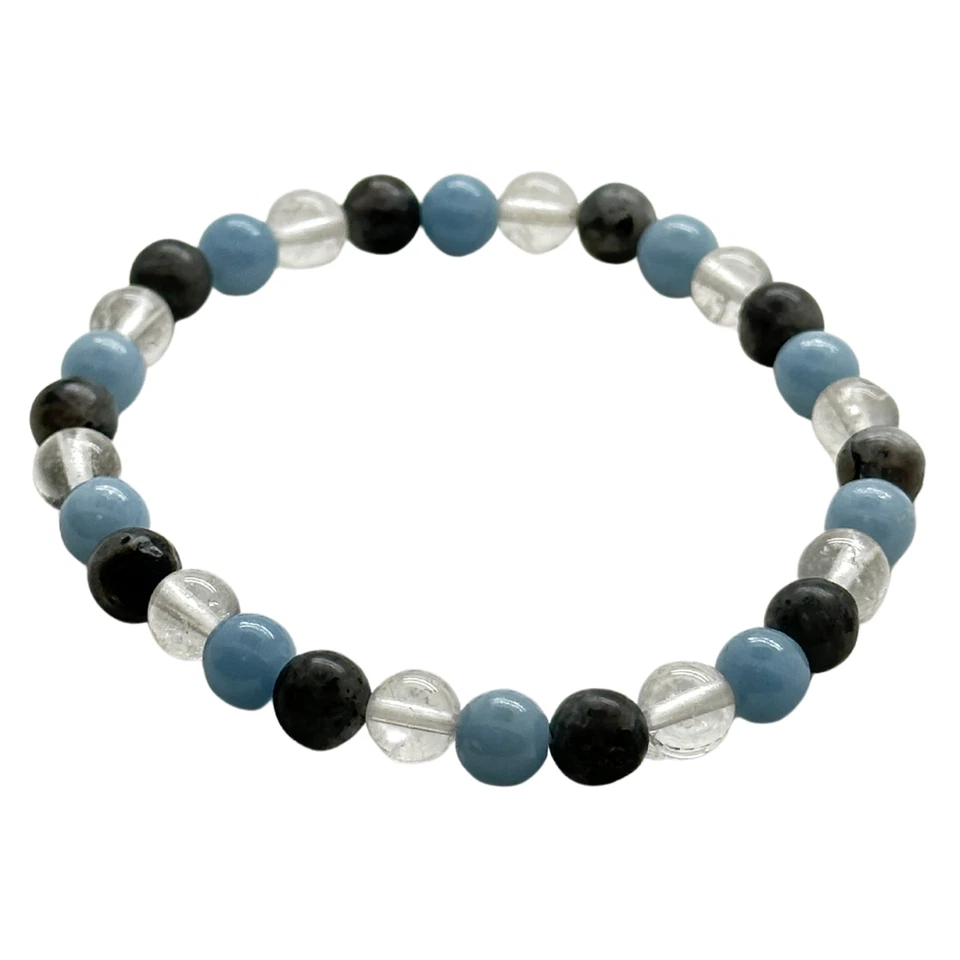 Black Labradorite, Angelite & Crystal Bracelet - Image 1 of 1