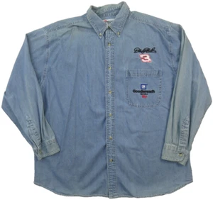 Dale Earnhardt Denim Shirt The Intimidator #3 Nascar L/S Button VTG Mens XL - Picture 1 of 9