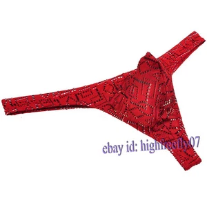 Mini bikini pour hommes trous string string string pour hommes sous-vêtements sexy hommes poche dos string - Photo 1/12