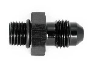 Gewindeadapter ORB 3 zu Dash 4 / -4AN / JIC 4 Schwarz eloxiert 7/16 - 24UNF - Bild 1 von 3