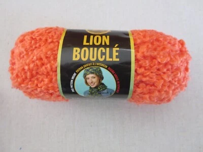 Lion Brand Boucle Yarn, Lot of 2, Tangerine, 2.5oz 57yd each - Image 1 of 4