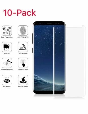 10-PACK Premium Tempered Glass Film Screen Protector Cover For iPhone Samsung - Image 1 of 4