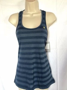 Champion Women's Vapor Stripe Tank Color Pin Dot Stripe Sea Blue - Picture 1 of 1