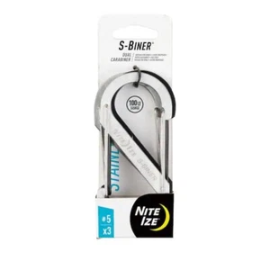 π2 Sets S-Biner Stainless Steel Dual Carabiner#5 Stainless/Black 100 lbs 3-Pack - Picture 1 of 10