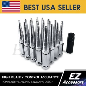 32 Twisted Spike Lug Nuts | Chrome 14x1.5 | 8 Lug Dodge RAM 2500 3500 2012-on - Picture 1 of 6