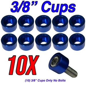 3/8" Blue Cup Washers Harley Davidson Honda Yamaha Suzuki Hex Allen 10Pc - Bild 1 von 3