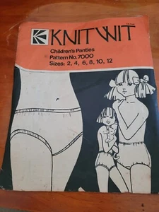 Vintage Sewing Pattern No 7000 Children’s Panties 2-12 1970s Knitwit - Picture 1 of 5