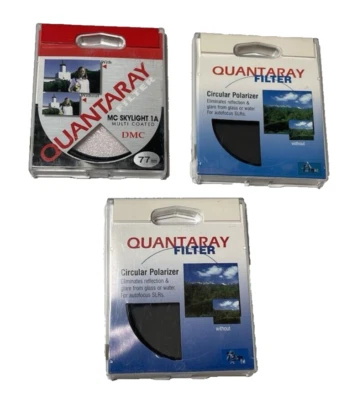 Quantaray 77mm + 72mm Circular Polarizer Filter for Cameras Lot of 3 - Image 1 of 4