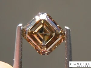 Diamante talla Asscher marrón de 1,21 quilates R10912 diamantes de Lauren - Imagen 1 de 6