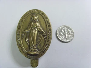 vintage catholic Saint Miraculous Mary large travel icon clip on car 50746 - Picture 1 of 7