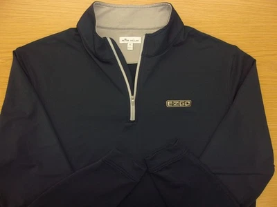Peter Millar E-Z-GO Golf Cart Crown Sport Perth Golf 1/4 Zip Navy Mens XL ~NEW~ - Image 1 of 2
