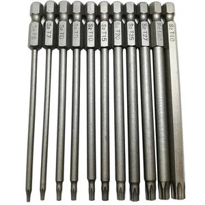 Long Torx Head Screwdriver Drill Set 1/4 Inch Hex Shank T6 T7 T8 T9 T10 T15 T... - Picture 1 of 7