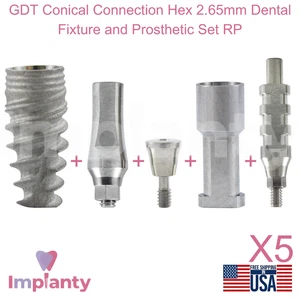 5x GDT Konische Verbindung Sechskant 2,65 mm Dental Befestigung und Prothese Set RP - Bild 1 von 21