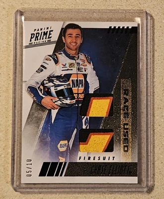 Chase Elliott 2019 Panini Prime SSP Dual Race-Worn Firesuit Patch #d /10 🔥 - Image 1 of 2
