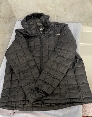 Chaqueta The North Face Para Hombre XL Negra ThermoBall Con Capucha Aislada Puffer Cremallera Completa Foto 1 de 4