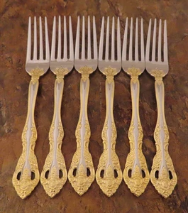 Oneida Golden Michelangelo Set of 6 Dinner Forks 18/10 Stainless Flatware Lot D - Picture 1 of 6